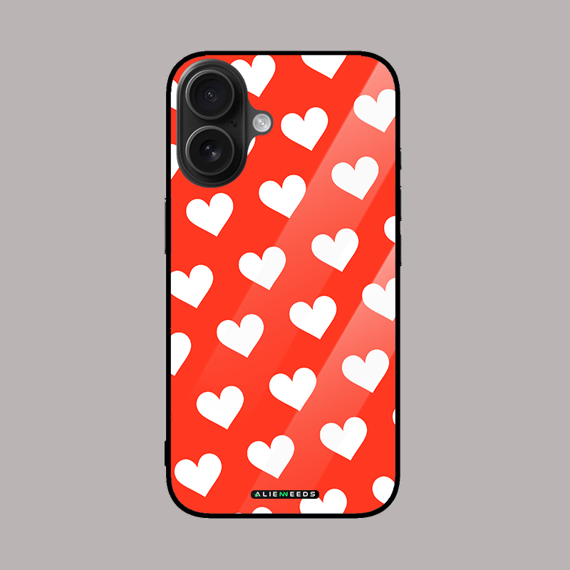 Heart pattern glass case by alienneeds – romantic design.