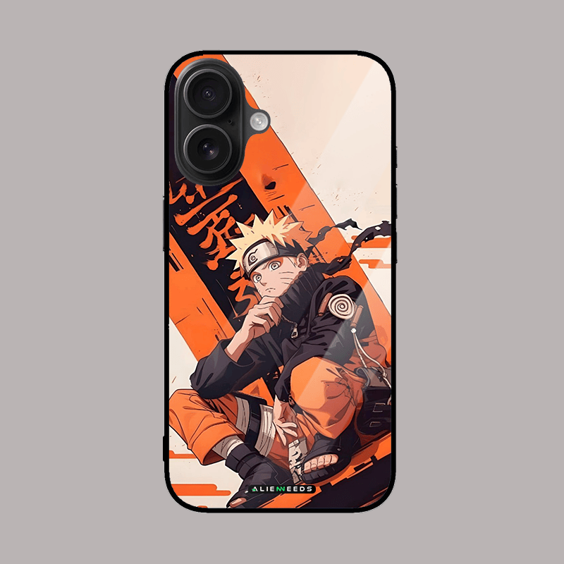 Naruto Uzumaki (orange) glass case by alienneeds – anime design.