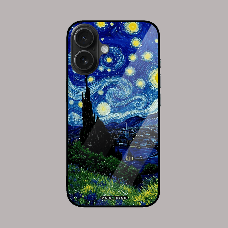 The Starry Night glass case by alienneeds – classic art design.
