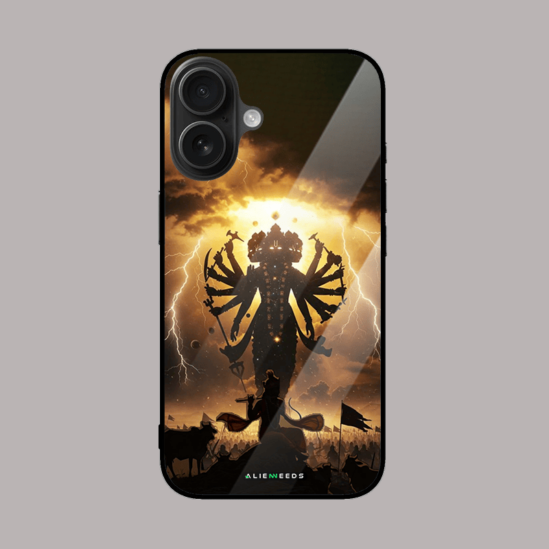 Vishwaroop Darshan mobile glass cover – spiritual design.