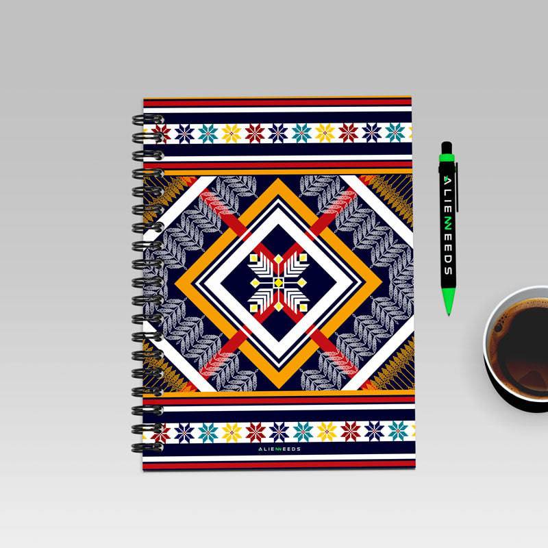 Geometric Abstract Pattern A5 Notebook - Alienneeds.in