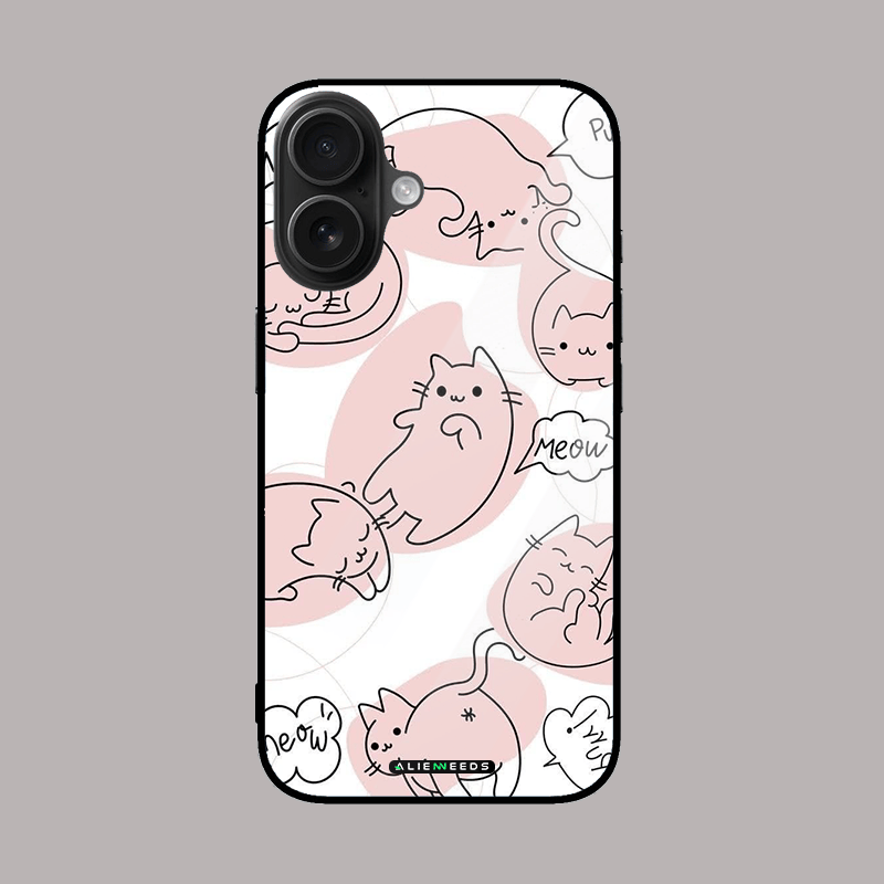 Meow cat mobile phone glass cover.