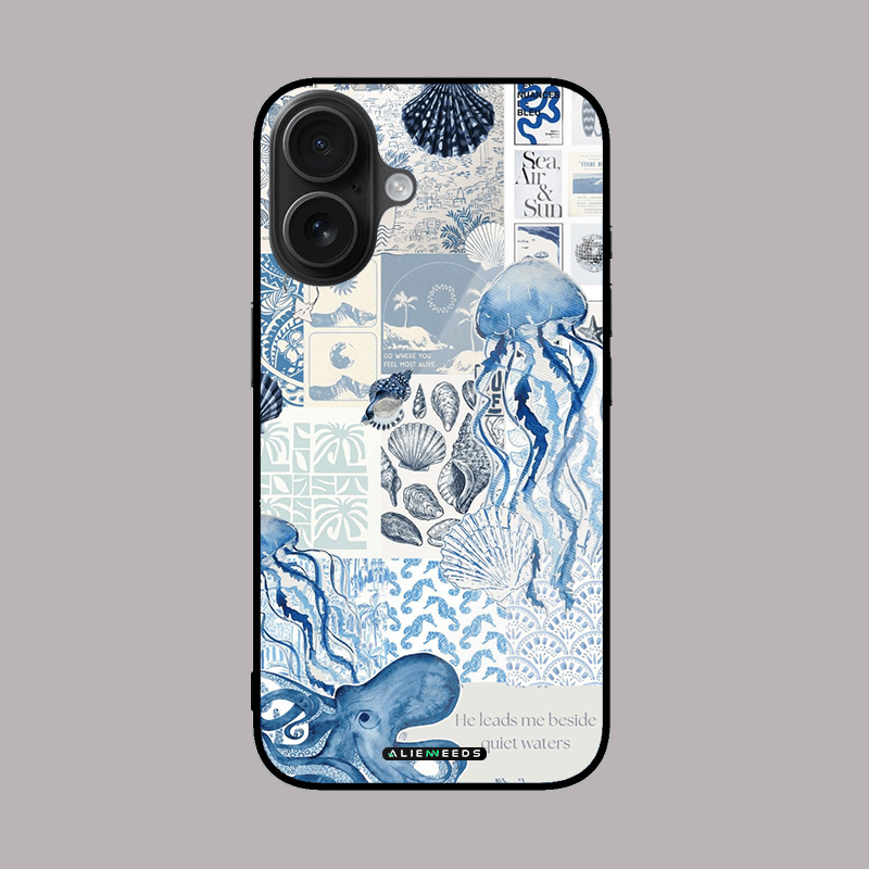 Sea animals and shells glass case by alienneeds – ocean inspired.