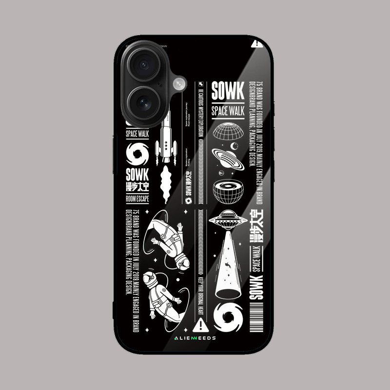 Space walk glass case – cosmic phone cover.