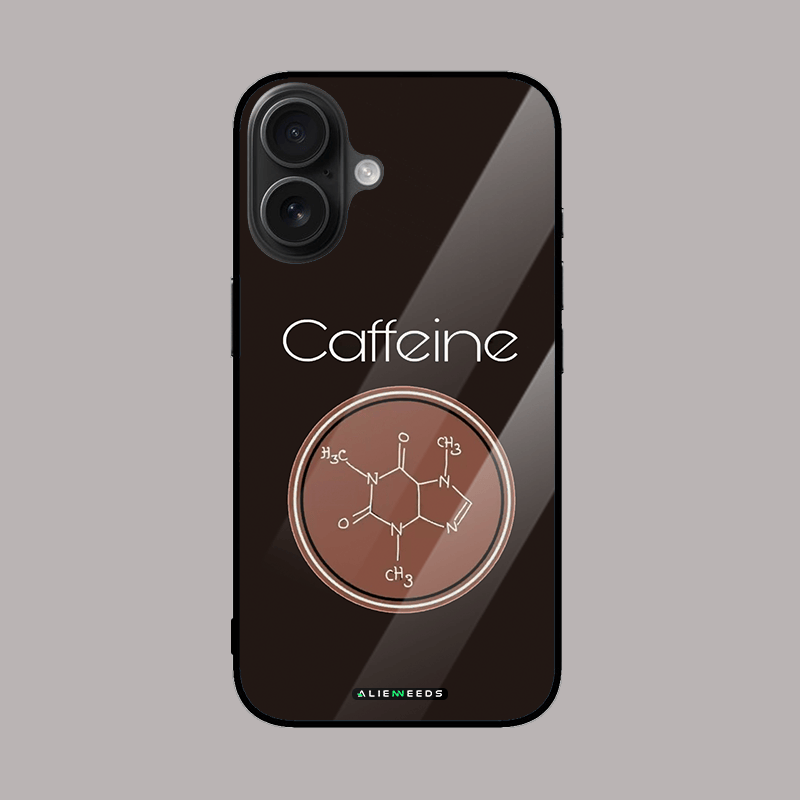 Caffeine glass case – quirky mobile phone cover.