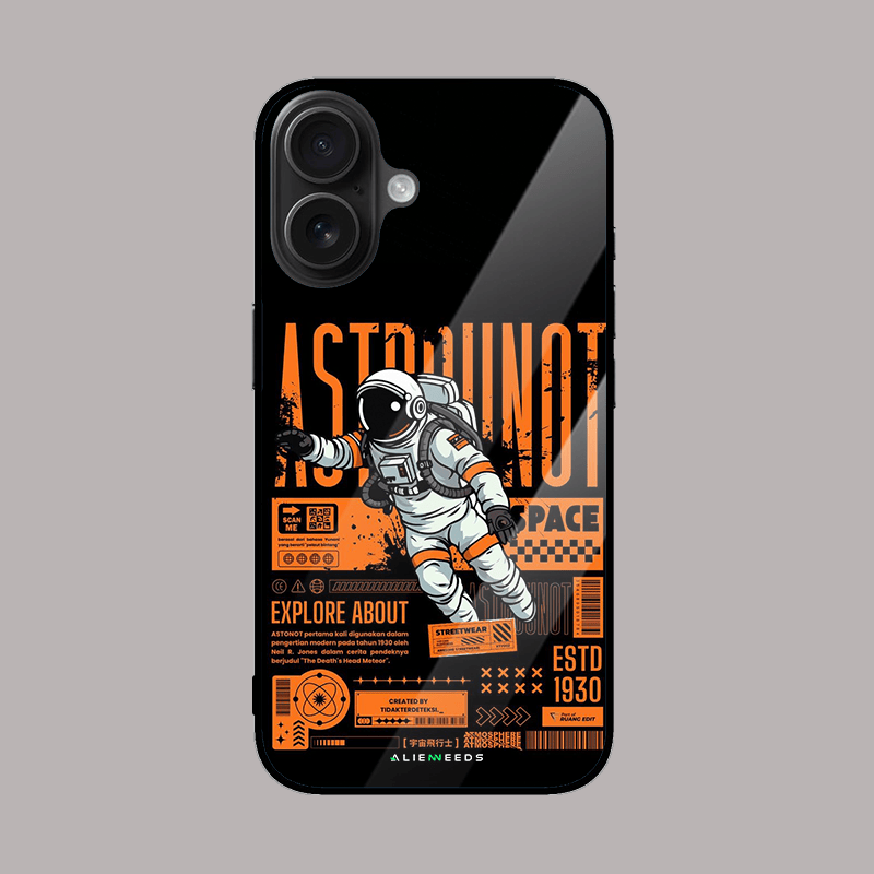 Astronaut ESTD 1930 glass phone case by alienneeds.