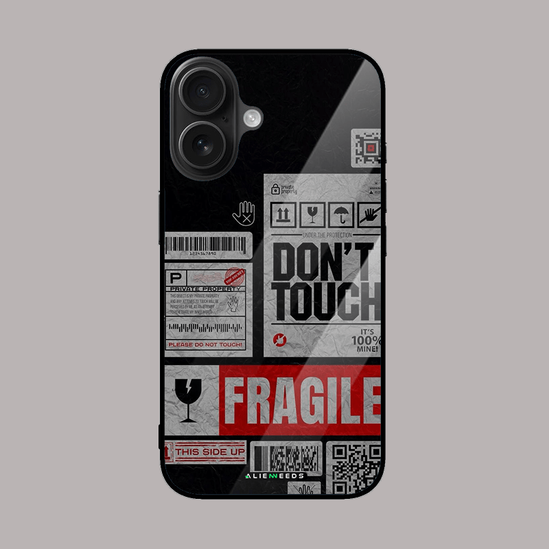 Don’t Touch Fragile glass phone case – protective and stylish.
