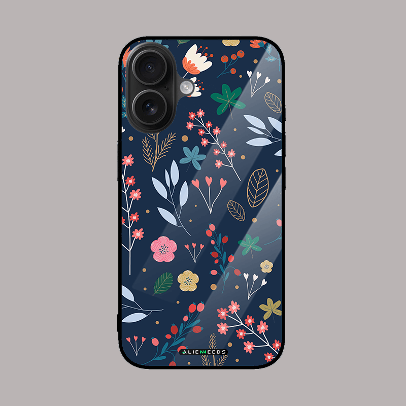 Timeless floral elegance glass phone case by alienneeds – classic botanical style.