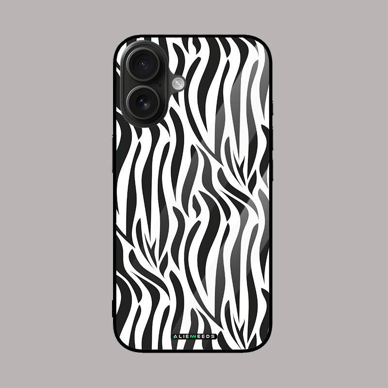 Zebra stripe striped glass case by alienneeds – bold pattern.
