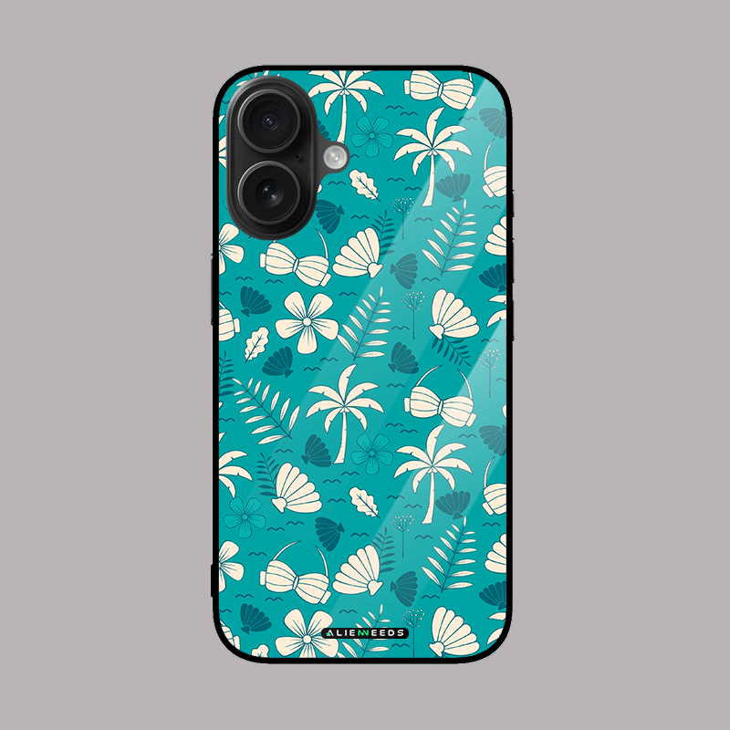 Tropical pattern exotic glass case – vibrant mobile cover.