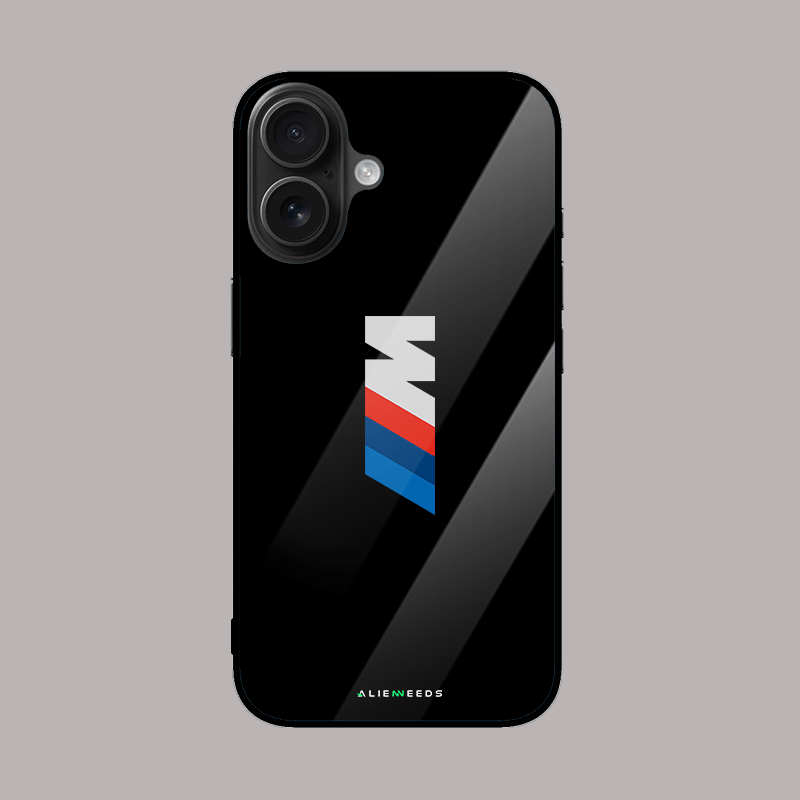 BMW M Logo performance glass phone case – sporty design.