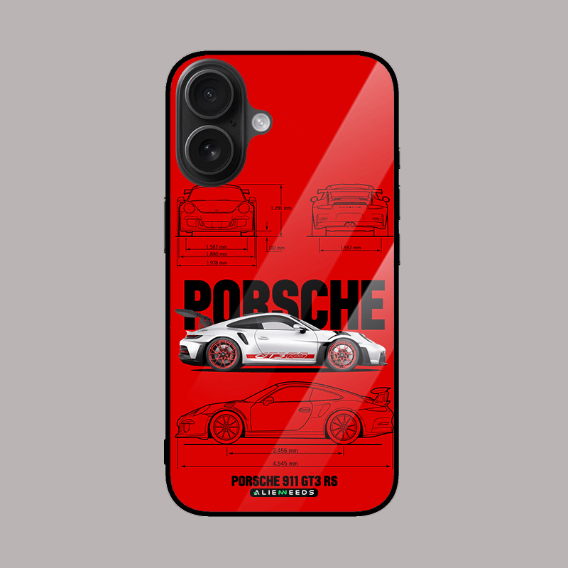 Red Porsche Speedster glass phone case – sleek and stylish.