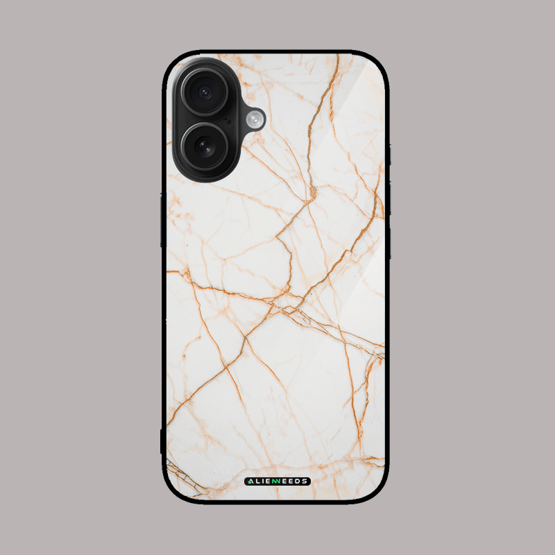 Marmer golden marble glass case – elegant phone cover.