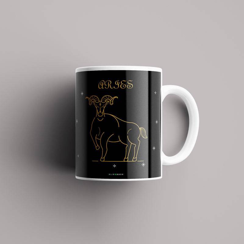 Aries Bold Spirit Zodiac Mug – Alienneeds Custom Astrology Mug