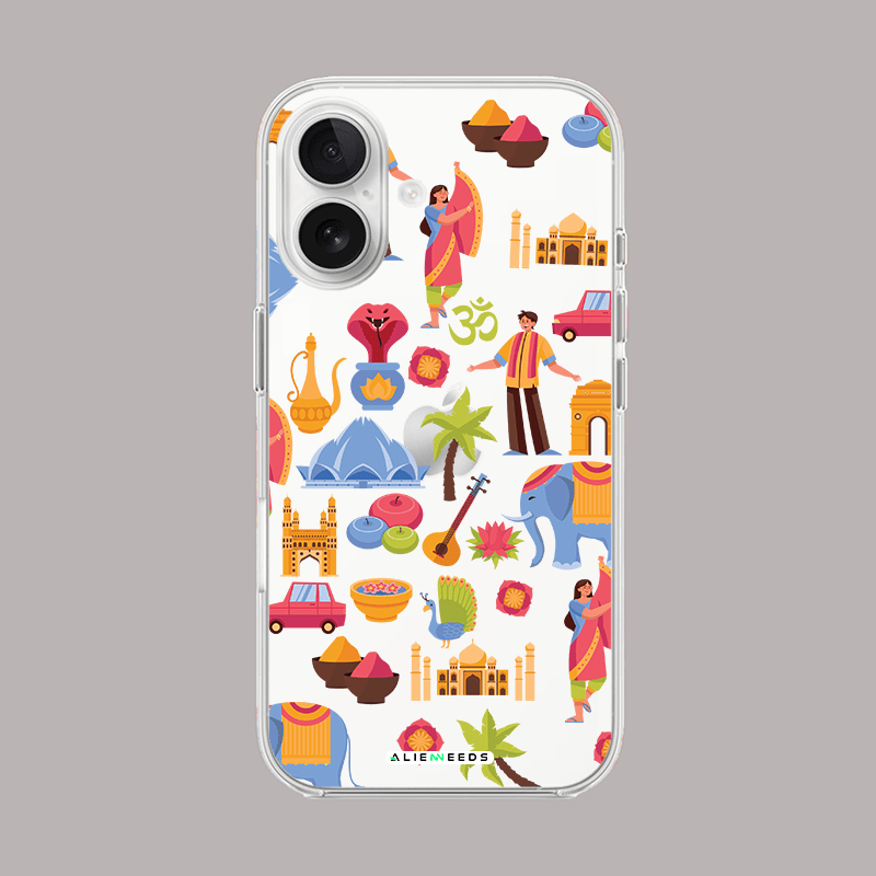 Traditionally associated of India cultural clear silicone case by alienneeds.