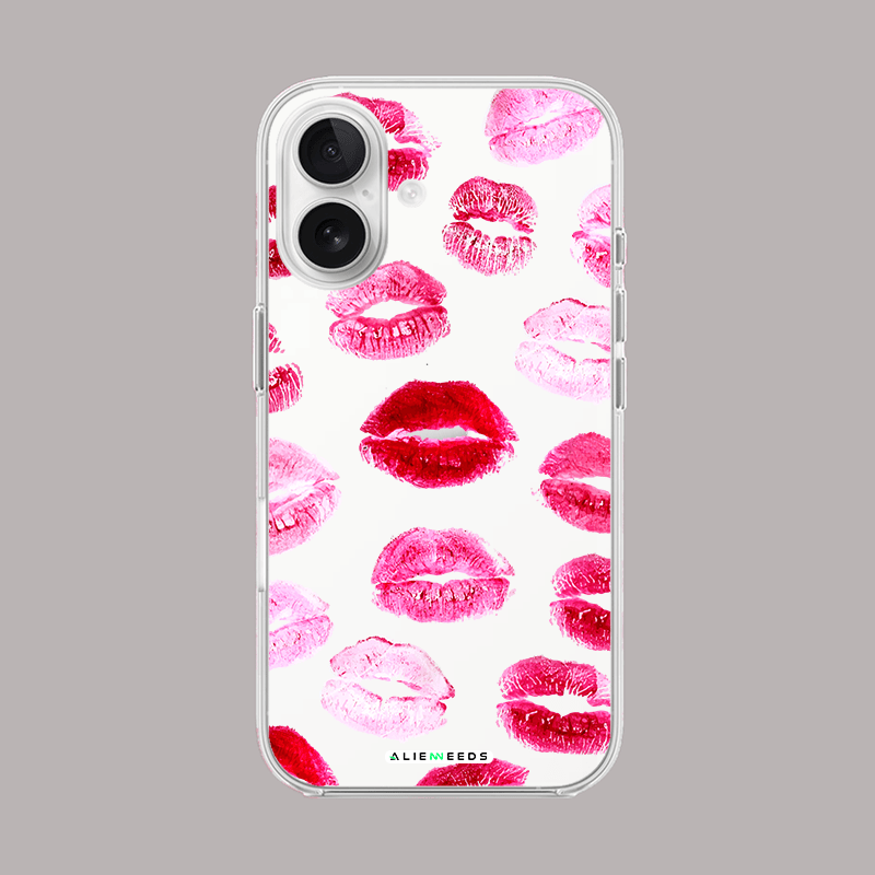 Beautiful lips bold clear silicone glass phone case – chic design.