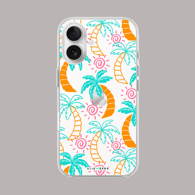 Colorful palm trees tropical clear silicone by alienneeds.
