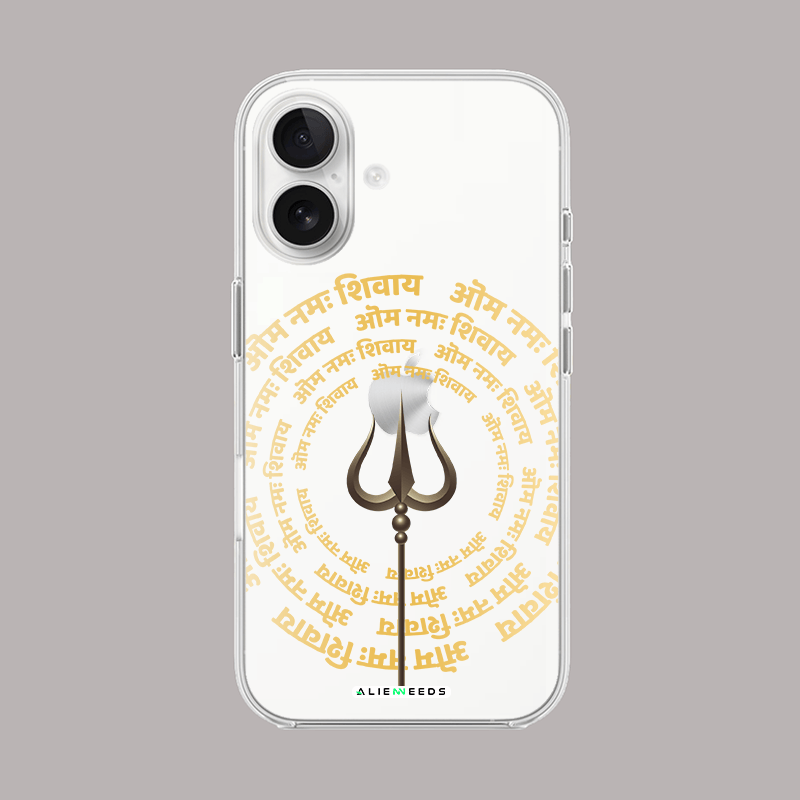 Om Namo Shivaya spiritual clear silicone glass phone case by alienneeds.
