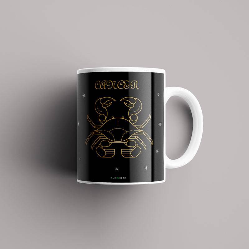 Cancer Protective Heart Zodiac Mug – Alienneeds Unique Astrology Mug