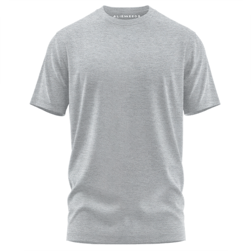 Grey Melange Unisex Basic T-shirt - Alienneeds.in