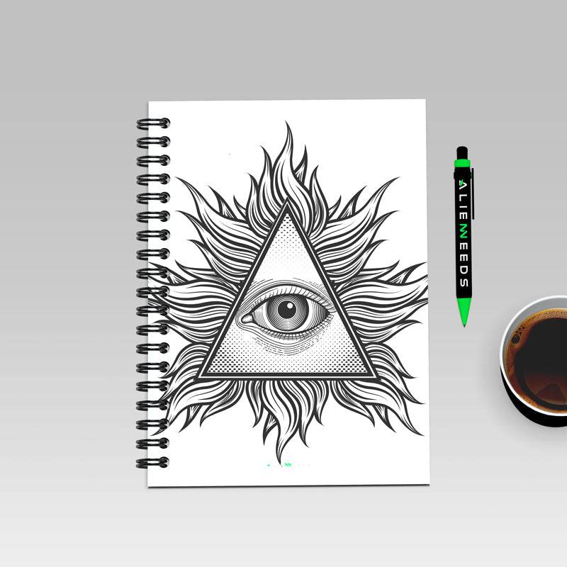 Illuminati Eye Art A5 Wiro Notebook - Alienneeds.in