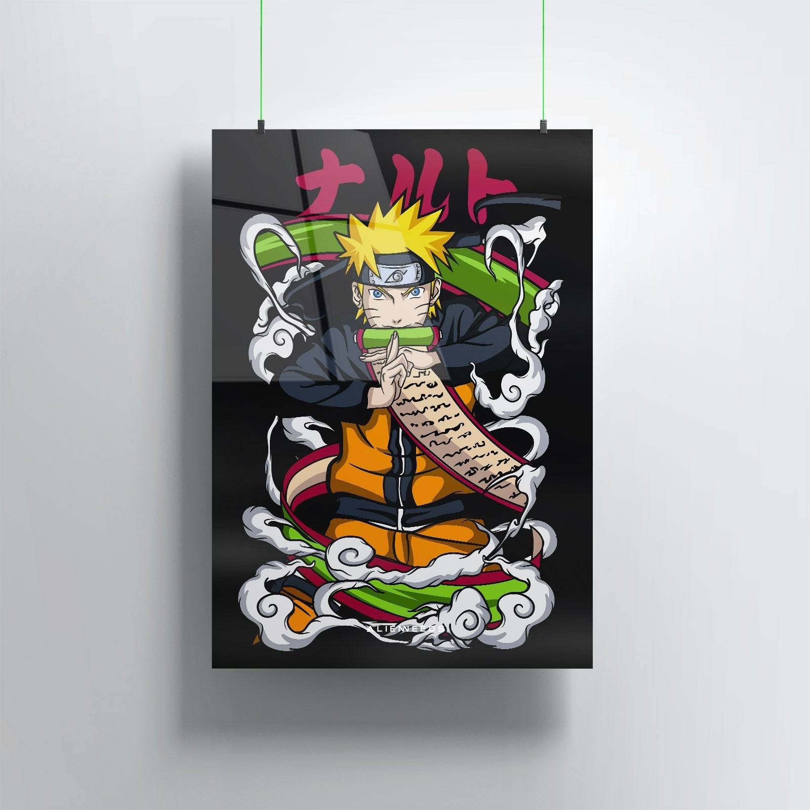 Naruto Uzumaki Vibrant Spirit Metal Poster