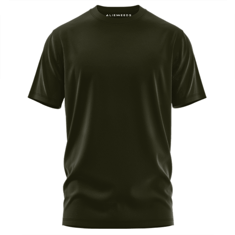 Olive Green Unisex Basic T-shirt - Alienneeds.in