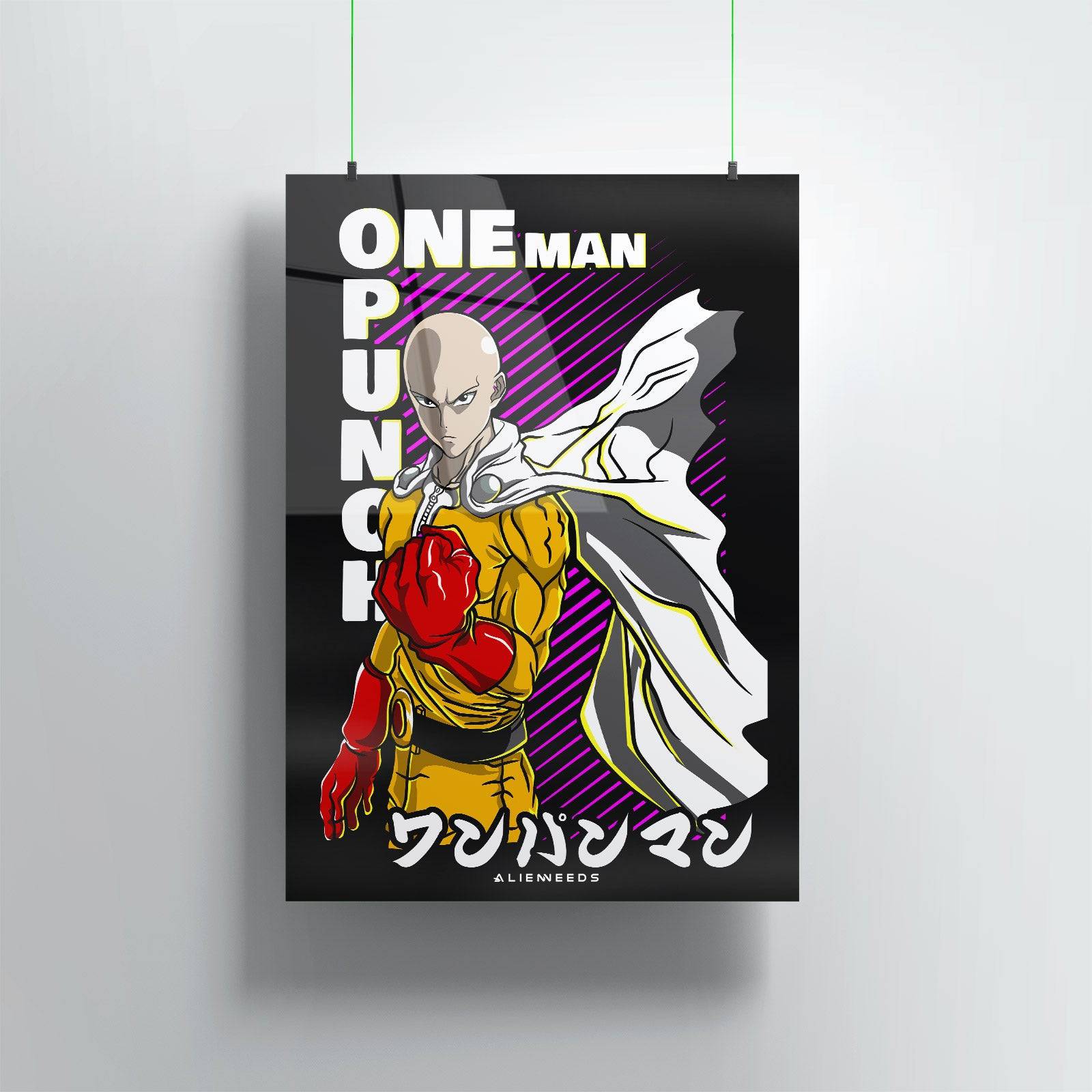 Saitama One Punch Man Metal Poster