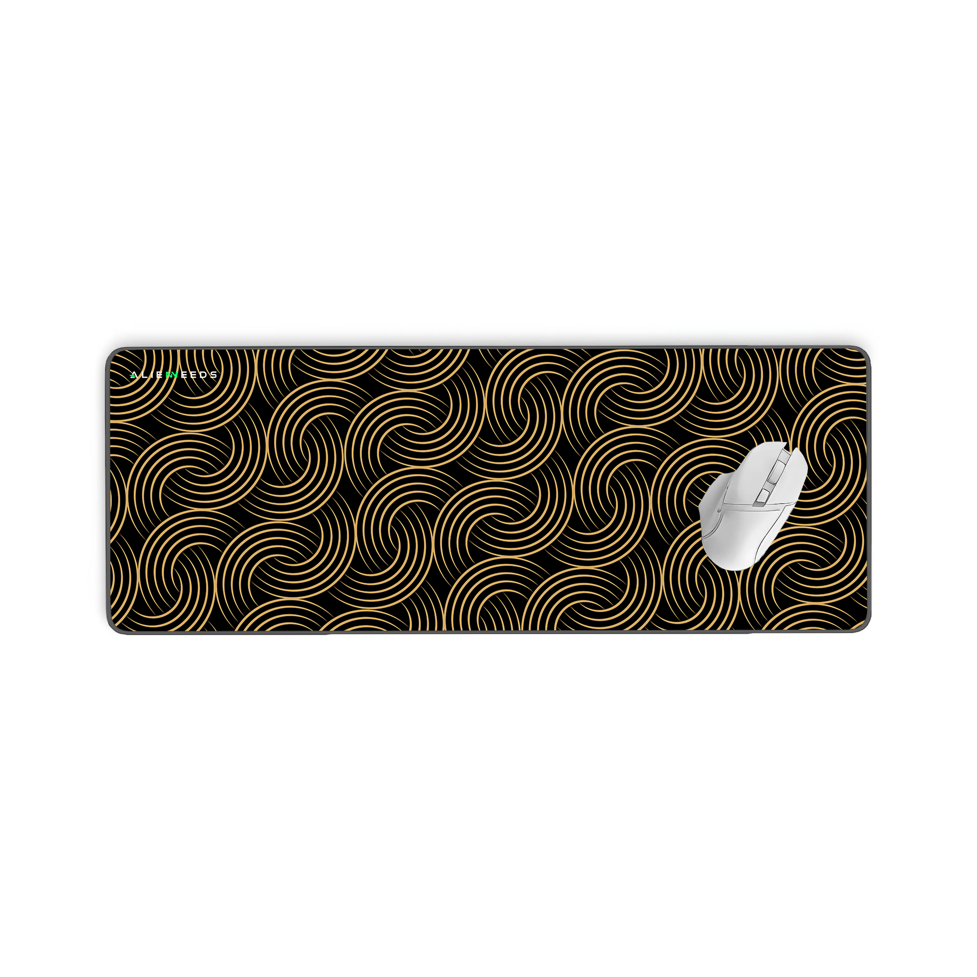 Abstract Golden Line Desk Mat & Gaming Pad - Alienneeds.in