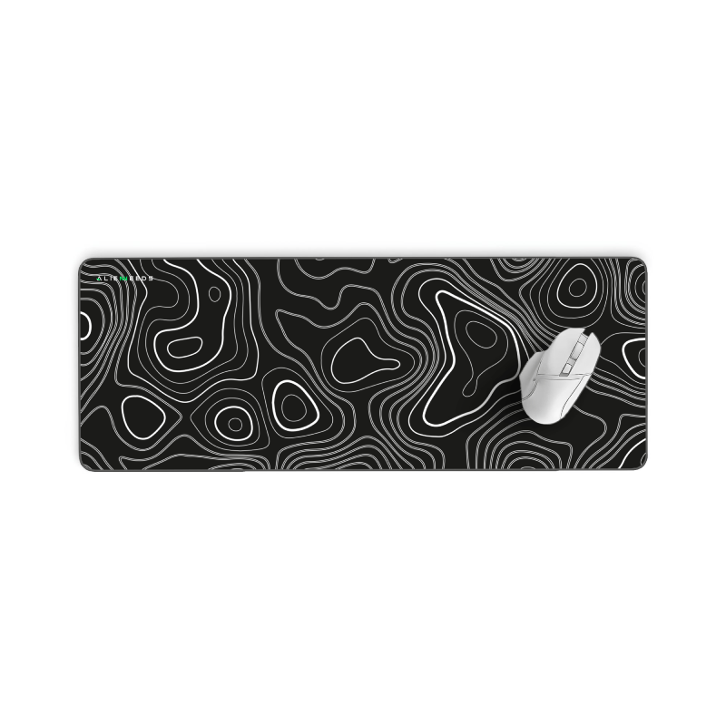 Black and White Topography Desk Mat - Alienneeds.in