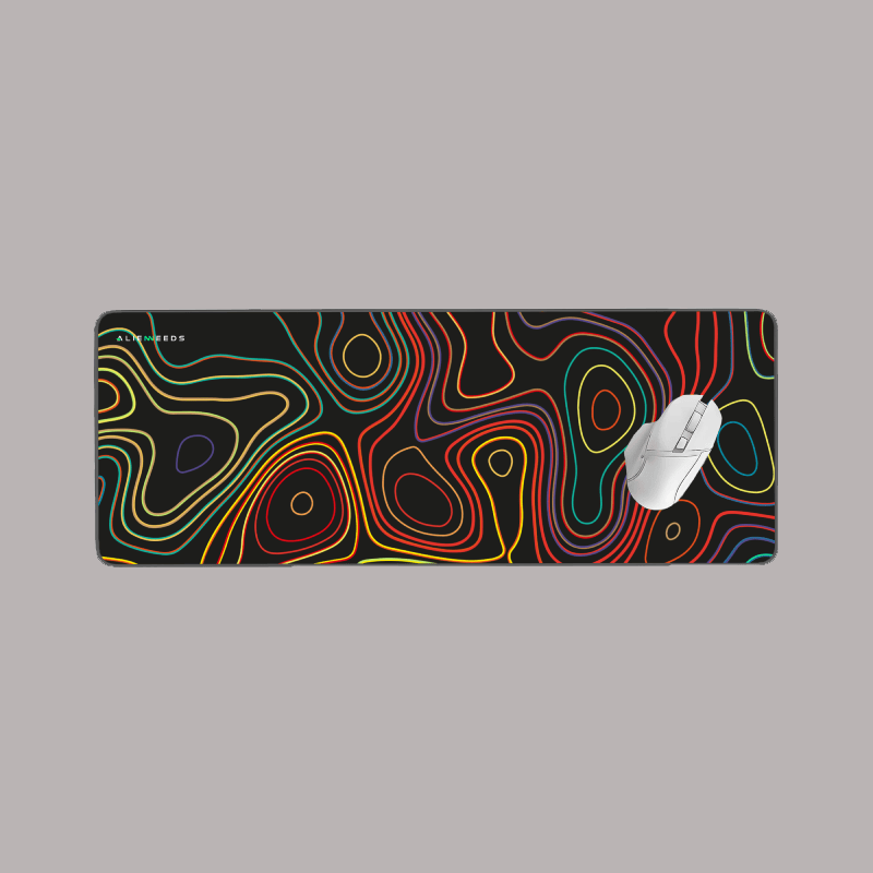 Colorful Lines Topography Desk Mat - Alienneeds.in