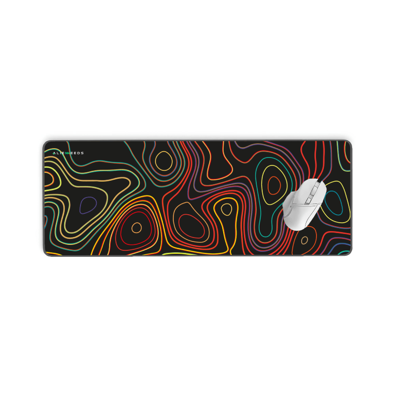 Colorful Lines Topography Desk Mat - Alienneeds.in