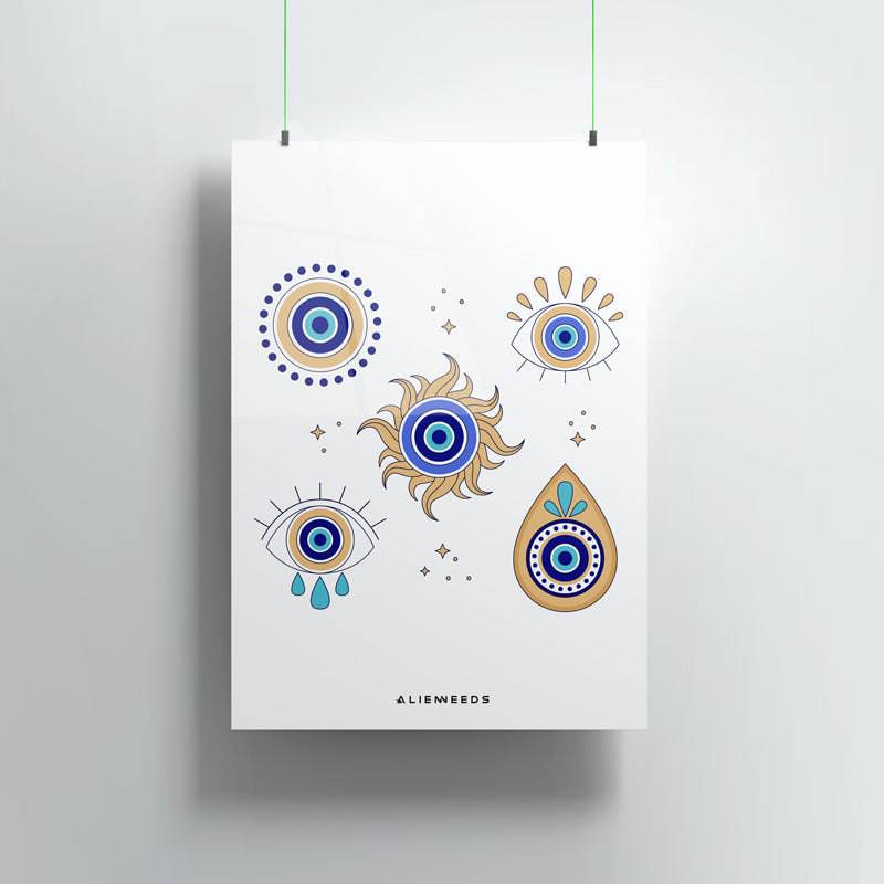 Evil 5 Pattern Premium Metal Poster Wall Art - Alienneeds.in