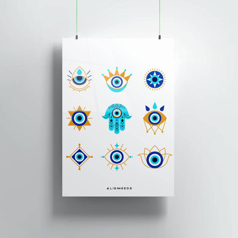 Evil Pattern 6 Premium Metal Poster Wall Art - Alienneeds.in