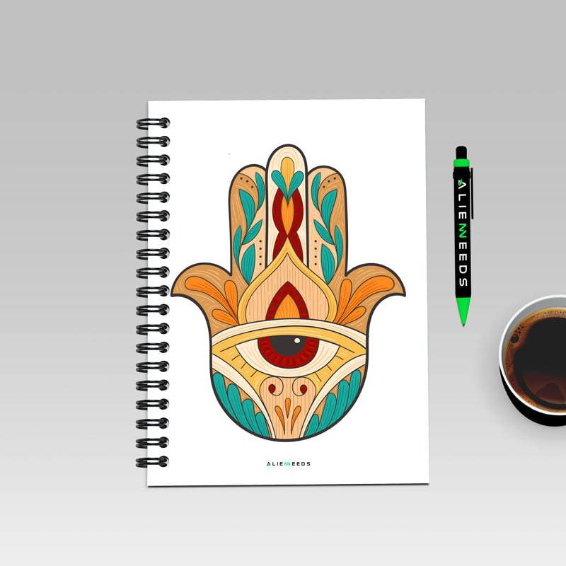Evil Eye Hamsa A5 Wiro Notebook - Alienneeds.in