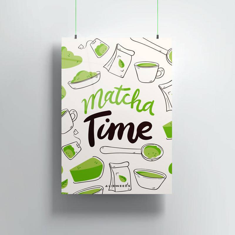 Matcha Time Premium Metal Poster Wall Art - Alienneeds.in