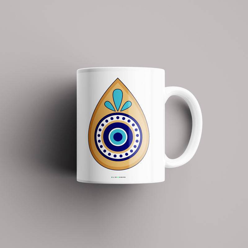 Nazar Protection Mug – "Classic Nazar evil eye ceramic mug designed to bring protection and good luck, perfect for home or office use."