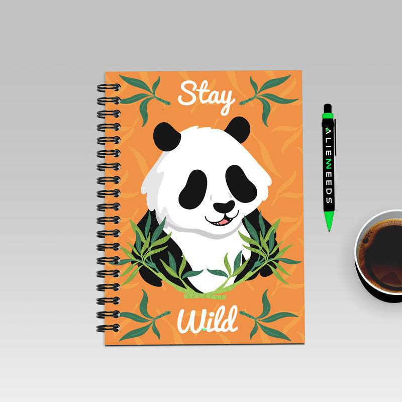 Panda Stay Wild A5 Wiro Notebook - Alienneeds.in