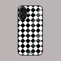 Black and white checkered diamond glass case by alienneeds.