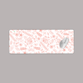 Leaf and Floral Pattern White Desk Mat