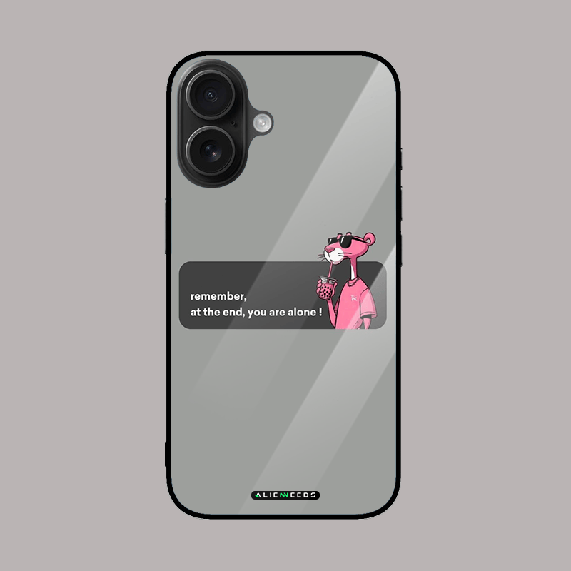 You are alone glass phone case by alienneeds – bold statement.