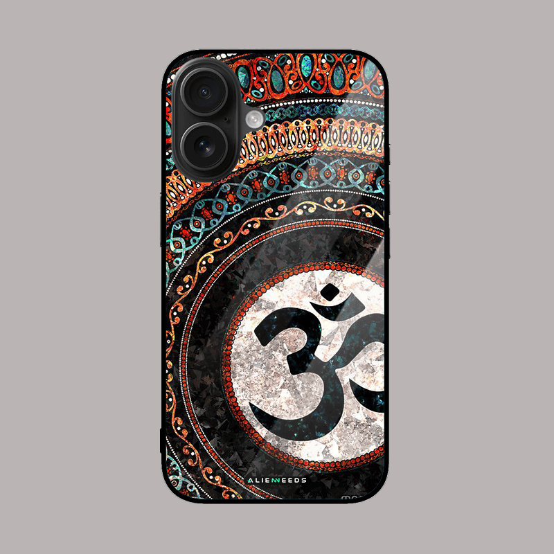 Mandala Om glass case by alienneeds – spiritual pattern.