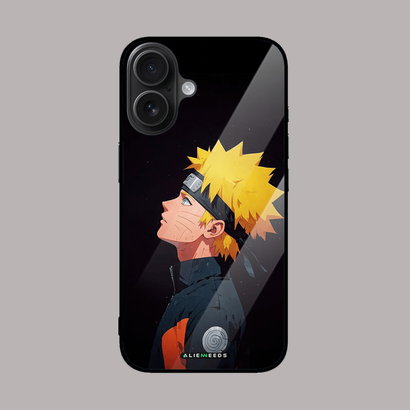 Naruto Uzumaki (black) glass case by alienneeds – anime design.