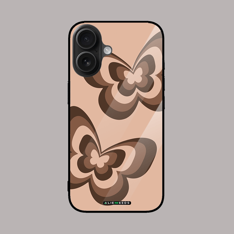 Coffee hearts butterfly glass case by alienneeds – cozy design.