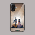 Krishna and Radha glass case – mythological phone cover.