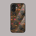 Dachshund dogs mobile glass case – cute animal design.