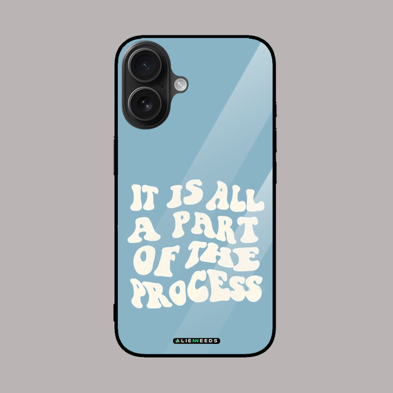 It’s all part of the process (blue) glass phone cover by alienneeds.