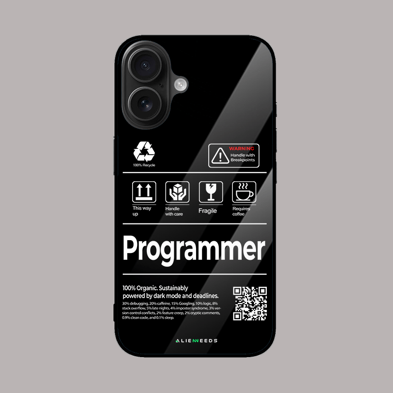 The Programmer glass case by alienneeds – coding inspired design.