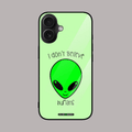 I Don’t Believe in Humans glass phone case by alienneeds.