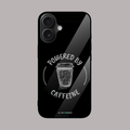 Powered by caffeine glass phone case by alienneeds – fun design.